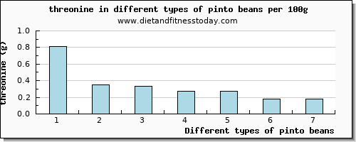 pinto beans threonine per 100g